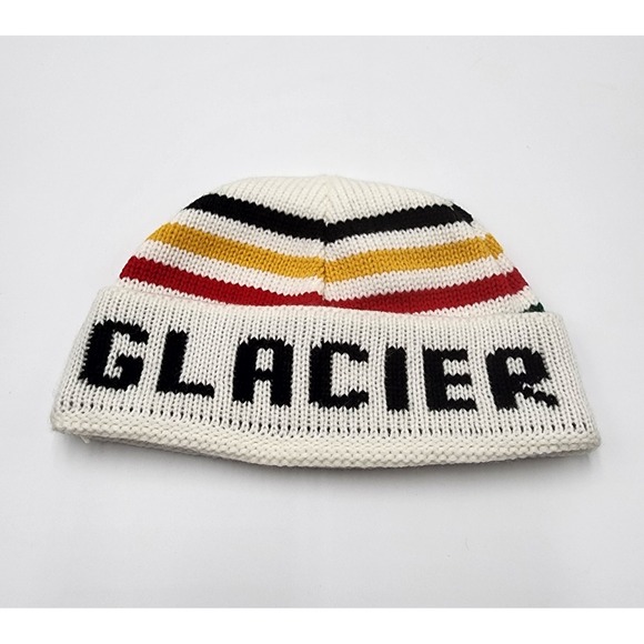 GLACIER‎ WINTER HAT KNIT WHITE STRIPED - Picture 2 of 10